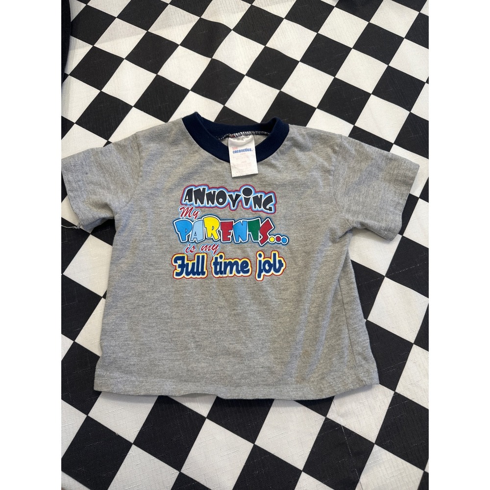 Kid Connection y2K Toddler Gray Graphic Tee Annoying My Parents Full Time  18M